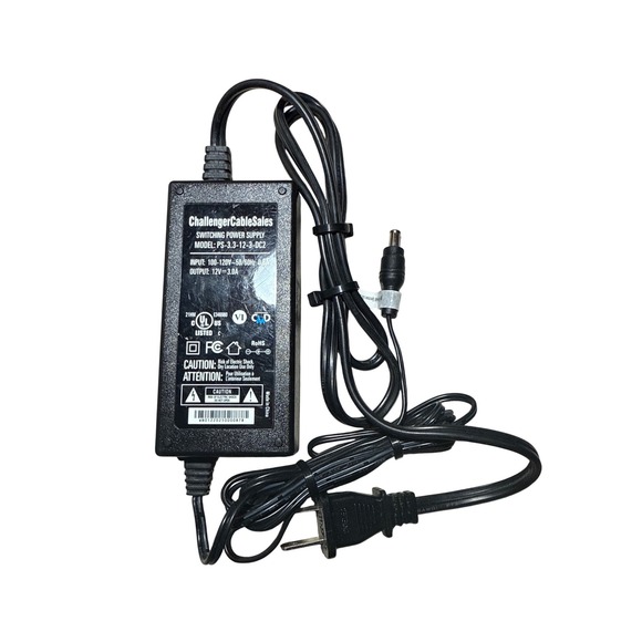 ChallengerCableSales Switching Power Supply PS-3.3-12-3-DC2 12V 3.0A Adapter - Picture 1 of 5